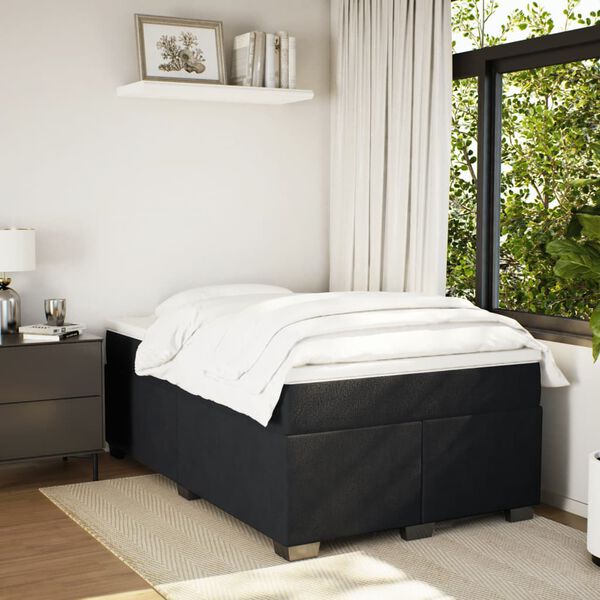 vidaXL Boxspringbett mit Matratze Schwarz 120x190 cm Samt
