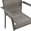 vidaXL Gartenstühle Stapelbar 2 Stk. Grau Poly Rattan