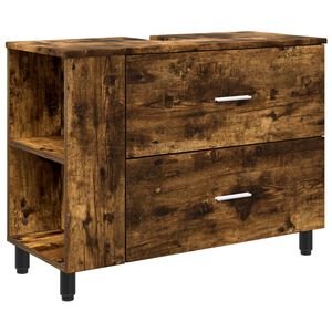 vidaXL Waschtisch Ger&auml;ucherte Eiche 80 x 35 x 60 cm Holzwerkstoff