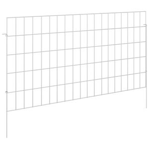 vidaXL Gartenzaun mit Pf&auml;hlen 48 stk. 95 x 50 cm Verzinkter Stahl