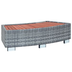 vidaXL Spa-Einstiegsstufe Grau Poly Rattan 92&times;45&times;25 cm