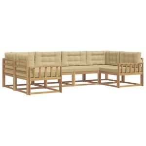 vidaXL Outdoor-Sofagarnitur 6 stk. Wei&szlig; und Beige