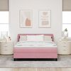 vidaXL Boxspringbett mit Kopfteil Rosa 140 x 200 cm Samt