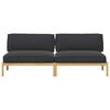 vidaXL Sofa Set mit Kissen Schwarz 240 x 80 x 69 cm Massivholz Akazie