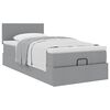 vidaXL Ottoman-Bett mit Matratze Hellgrau 90x200 cm Stoff