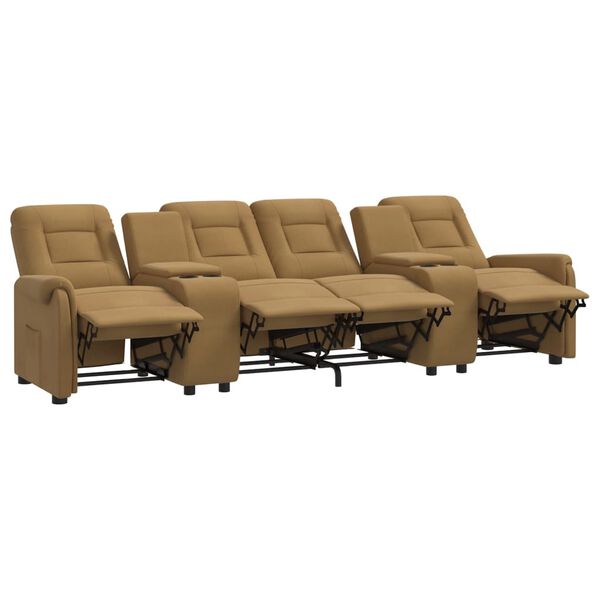 vidaXL Relaxsofa 4-Sitzer mit Getr&auml;nkehaltern Taupe