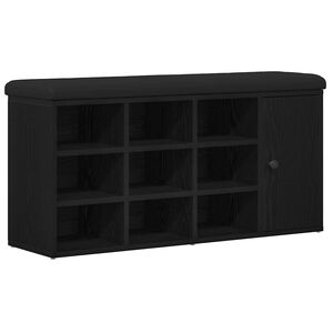 vidaXL Sitzbank mit Stauraum Schwarz Eichen-Optik 102 x 32 x 50 cm