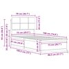 vidaXL Bettgestell mit gepolstertem Kopfteil Hellgrau 75 x 190 cm