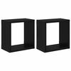 vidaXL Wandregale 2 stk. Schwarz Eichen-Optik Holzwerkstoff