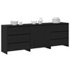 vidaXL Sideboard 3 pcs Schwarz 70 x 41 x 75 cm Holzwerkstoff