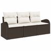 vidaXL Garten-Sofa-Set 3 stk. Braun und Wei&szlig; Poly Rattan