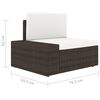 vidaXL Modulares 3-Sitzer-Sofa Poly Rattan Braun