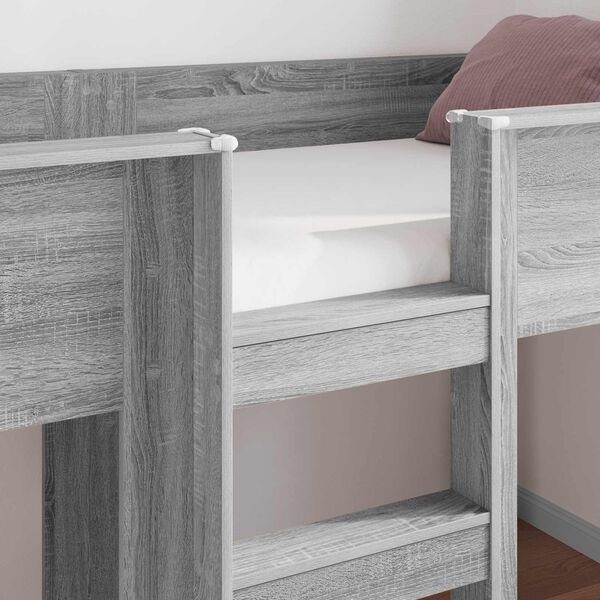 vidaXL Etagenbett f&uuml;r Kinder Graues Sonoma 100 x 200 cm Holzwerkstoff