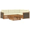 vidaXL Outdoor-Sofagarnitur mit Kissen 5 pcs Natur und Creme
