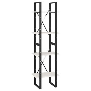 vidaXL B&uuml;cherregal 4 B&ouml;den Wei&szlig; 40x30x140 cm Massivholz Kiefer