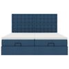 vidaXL Ottoman-Bett mit Matratzen Blau 160x200 cm Stoff
