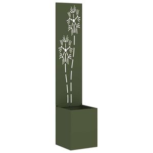 vidaXL Garten Sichtschutz-Leinwand Floral Olivgr&uuml;n 32 x 32 x 150 cm