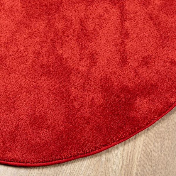 vidaXL Teppich OVIEDO Kurzflor Rot &Oslash; 200 cm