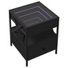 vidaXL Couchtisch mit Infinity-LED Schwarz 40x40x51 cm