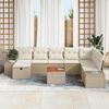 vidaXL Garten-Sofa-Set mit Kissen mit Speicher 9 pcs Beige Poly Rattan