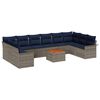 vidaXL Gartensofa-set 11 stk. Grau Poly-Rattan