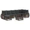 vidaXL Gartensofa-set 8 stk. Grau und Dunkelgrau Poly-Rattan