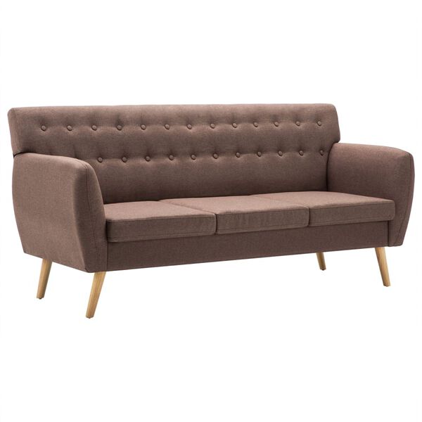 vidaXL 3-Sitzer-Sofa Stoff 172x70x82 cm Braun