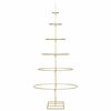vidaXL Metall Weihnachtsbaum Gold 150 cm Pulverbeschichteter Stahl