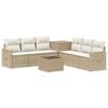 vidaXL Sofa Set 8 stk. Beige und Cremewei&szlig; Polyrattan und Stahl