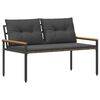 vidaXL Bank Outdoor 2 -Seater 116 x 67,5 x 72 cm Poly-Rattan