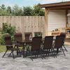 vidaXL Garten Essgruppe 9 pcs Braun Poly Rattan