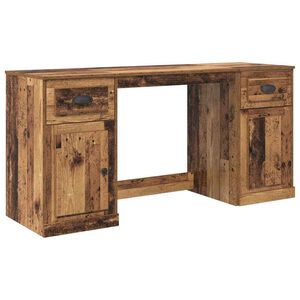 vidaXL Schreibtisch mit Schrank mit T&uuml;r Altholz 154,5 x 50 x 75 cm