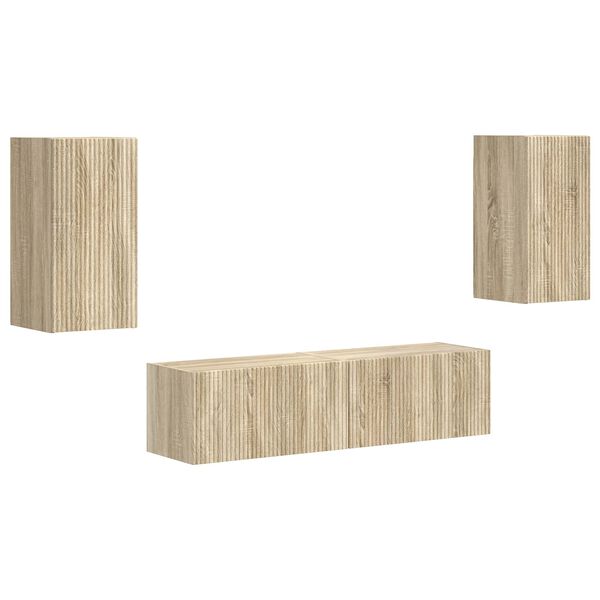 vidaXL TV-Schrankset 4 pcs Sonoma-Eiche Holzwerkstoff