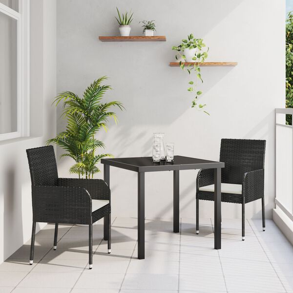 vidaXL Garten Essgruppe mit Kissen 5 pcs Grau Poly-Rattan