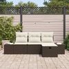 vidaXL Sofa Set mit Kissen 4 pcs Poly-Rattan