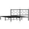 vidaXL Bettgestell mit Kopfteil Metall Schwarz 150x200 cm