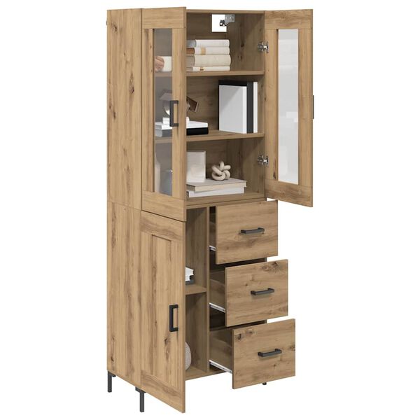 vidaXL Highboard mit Schubladen 2 pcs Artisan-Eiche Holzwerkstoff