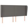 vidaXL Kopfteil mit Ohren Grau 163x23x118/128 cm Kunstleder