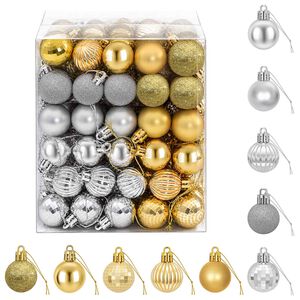 vidaXL Weihnachtskugelset 150 stk. Silber und Gold Durchmesser 3 cm