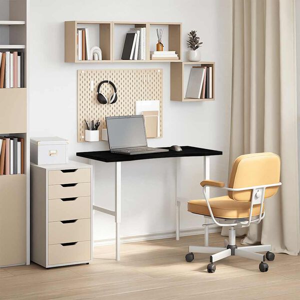 vidaXL Schreibtischplatte Dunkelbraun 100x60x2,5 cm Massivholz Eiche