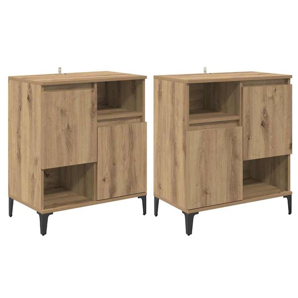 vidaXL Sideboards 2 pcs Artisan-Eiche 60 x 35 x 70 cm Holzwerkstoff