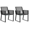 vidaXL Gartenst&uuml;hle 2 Stk. Schwarz Poly Rattan