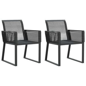 vidaXL Gartenst&uuml;hle 2 Stk. Schwarz Poly Rattan