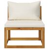 vidaXL 10-tlg. Garten-Lounge-Set mit Auflagen Creme Massivholz Akazie