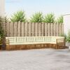 vidaXL Outdoor-Sofagarnitur mit Kissen 6 pcs Natur und Creme