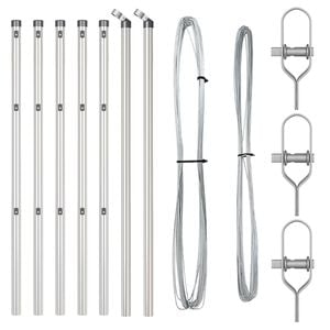 vidaXL Zaunpfosten 7 pcs Silber Ø32mm 80 cm Verzinkter Stahl
