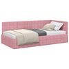vidaXL Eckbettgestell mit Kopfteil Rosa 90 cm x 190 cm Samt