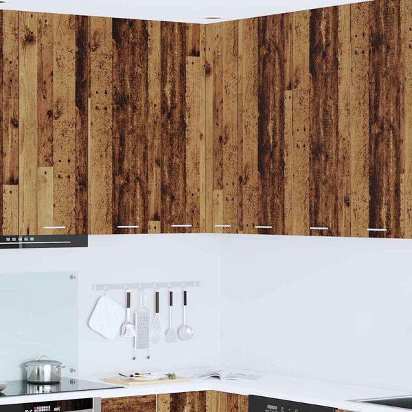 vidaXL H&auml;ngeschrank Altes Holz und Wei&szlig; 57 x 57 x 100 cm Holzwerkstoff