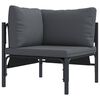 vidaXL Gartensofa-set mit Kissen 14 pcs Schwarz Stahl