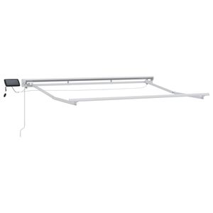 vidaXL Manueller Markisenrahmen mit LEDs Wei&szlig; 2,5 x 2 m Aluminium